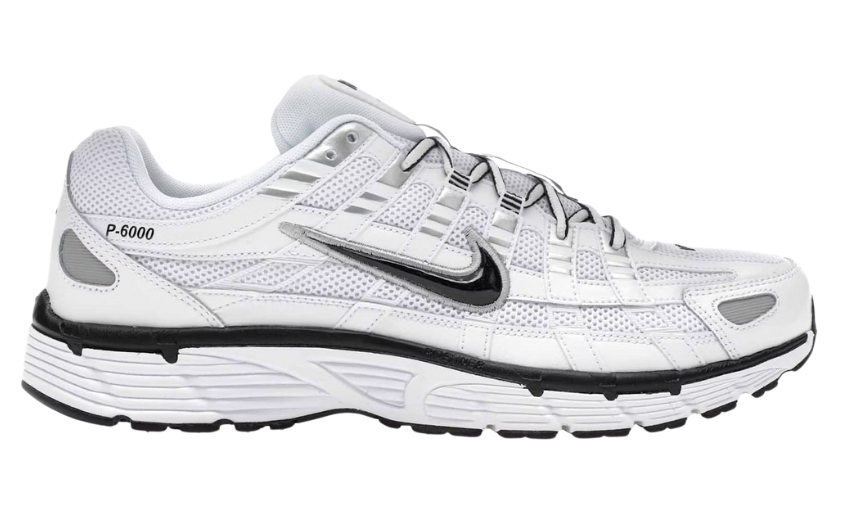Nike P-6000 White Metallic Silver Black