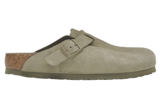 Birkenstock Boston Soft Footbed Suede Faded Khaki