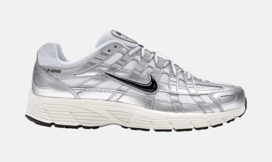 Nike P-6000 White Metallic Silver Flat Silver Black