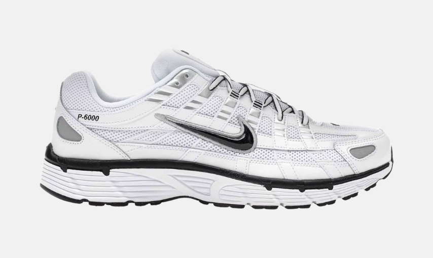 Nike P-6000 White Metallic Silver Black