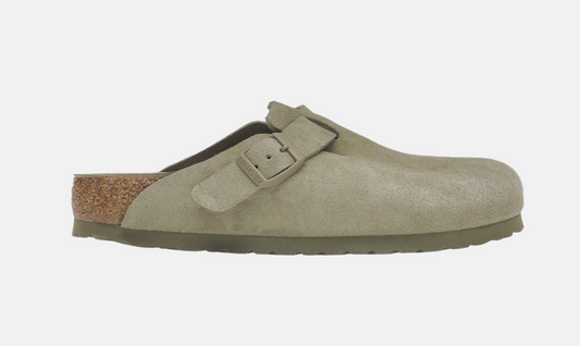 Birkenstock Boston Soft Footbed Suede Faded Khaki